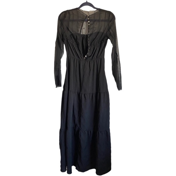 PAMELA LOVE M MAXI DRESS BLACK SHEER
VICTORIAN ADAMS LONG SLEEVE PUNK GOTH
ROCK - Picture 5 of 11